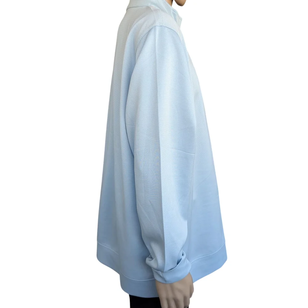 Hickey Freeman Blue Zip Up Sweater with Standing Collar